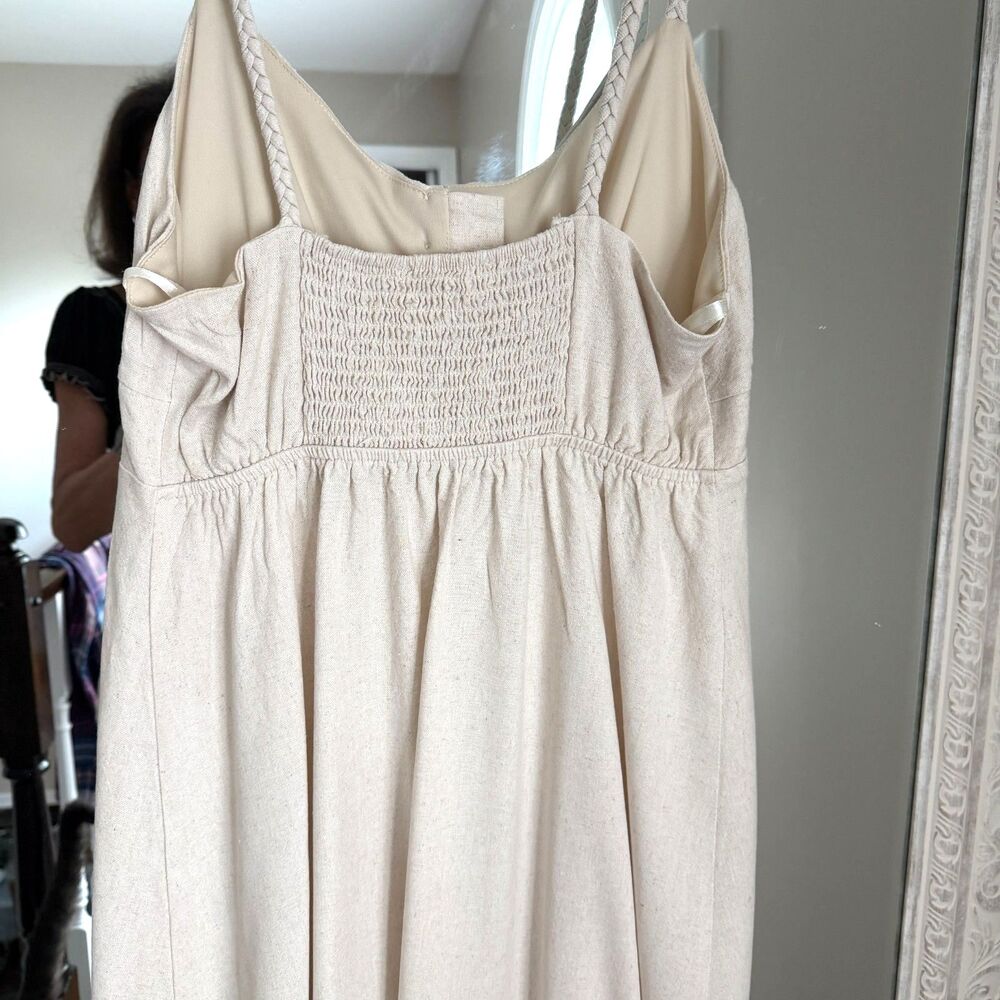 Coastal Quiet Luxury Linen Maxi Dress, Minimalist Resort Summer - Picture 3 of 6